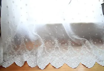 

Width 47.24 inches wedding lace fabric,flowers embroidered lace,floral lace trim,scalloped trim lace for DIY dress