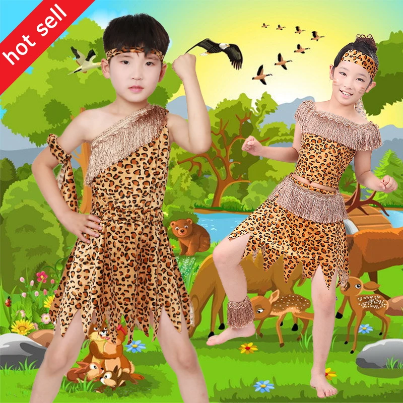 Children s Hunter Performance Costume Wild Costume Dress Up African 