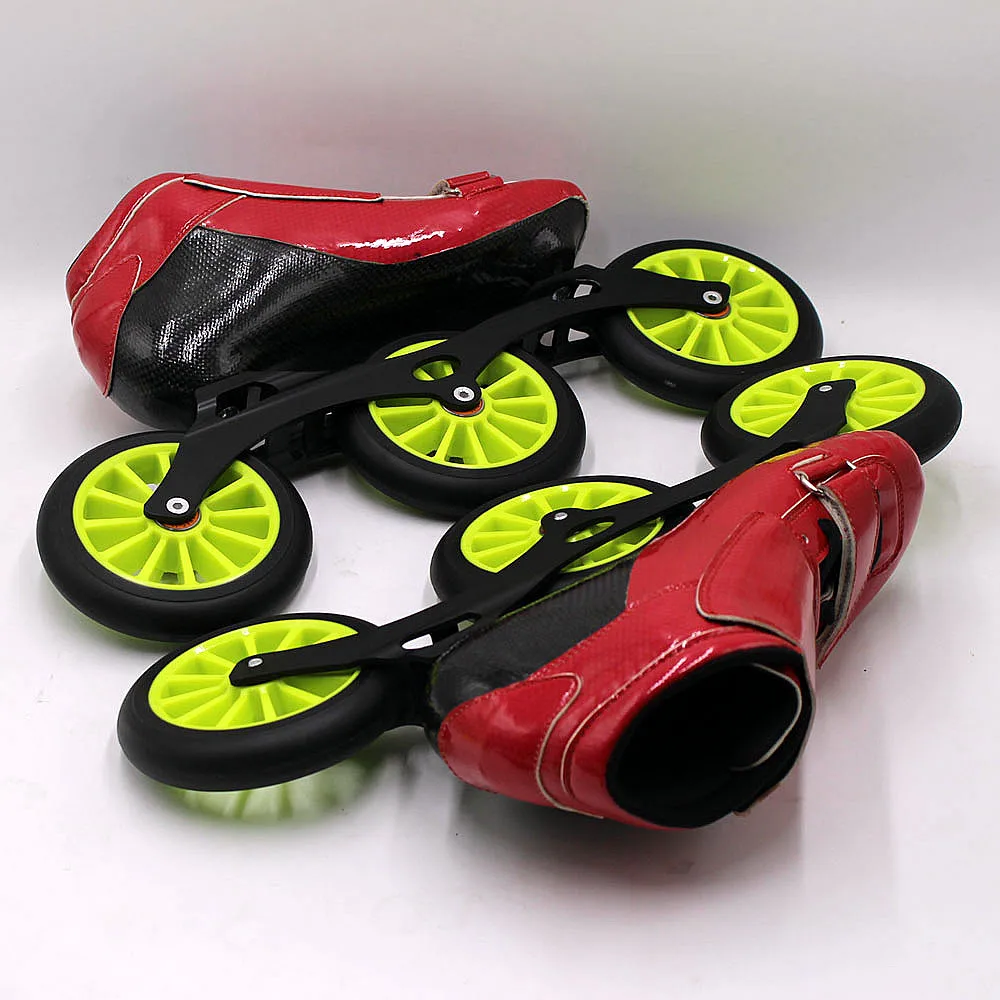 Скоростные коньки STS Skating ручная роликовая обувь для катания на роликах красные и зеленые роликовые коньки скоростные колеса