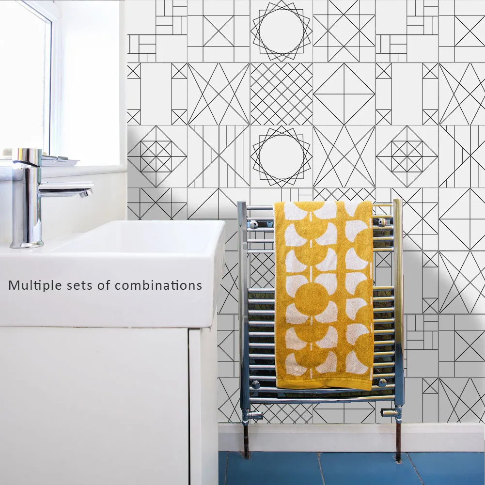Funlife Peel & Stick Tile Stickers,Adhesive Kitchen Wall Sticker,Modern Nordic Home Decor For Bathroom Living Room Decoration