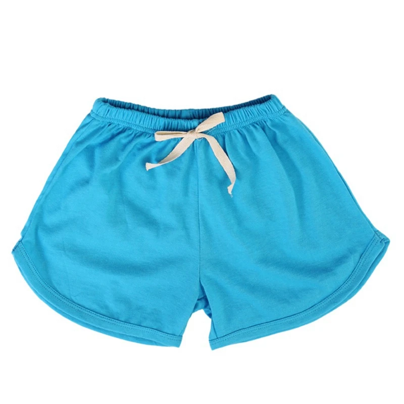 Летние повседневные шорты для мальчиков и девочек, детская пляжная одежда, однотонные свободные короткие брюки