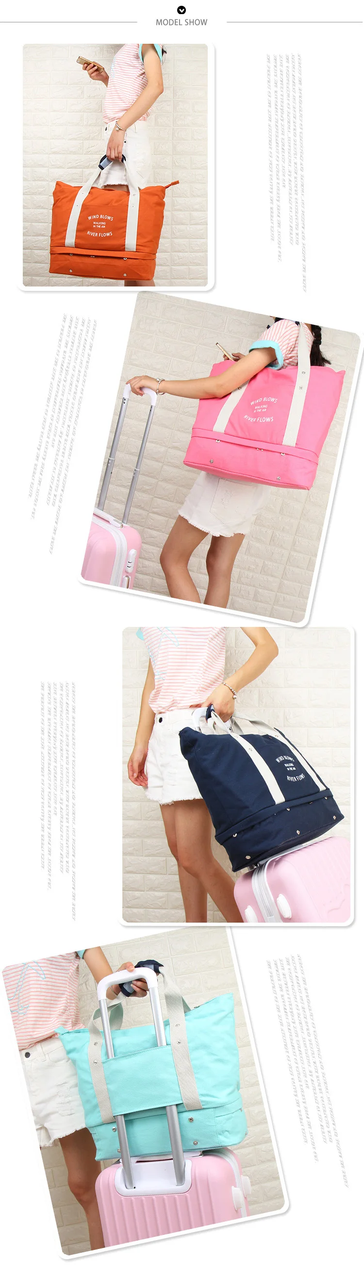 Shushiruo большой Ёмкость Для женщин Чемодан Дорожные сумки для хранения одежды холст складной сумка унисекс Чемодан Упаковка Организатор