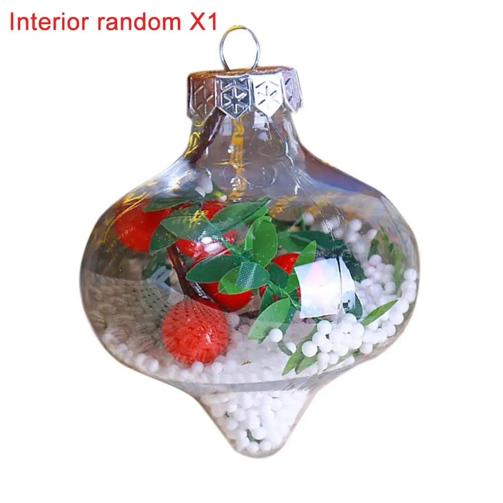 Рождественский шар, прозрачный пластиковый Рождественский шар, домашние вечерние елочные украшения, интерьерное украшение, случайное - Цвет: C