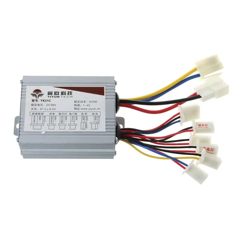 Top 1 Pc DC36V 500W Brushed Controller Motor Foot Pedal In/Off Switch Wiring Electric Bike Scooter Speed Control 3