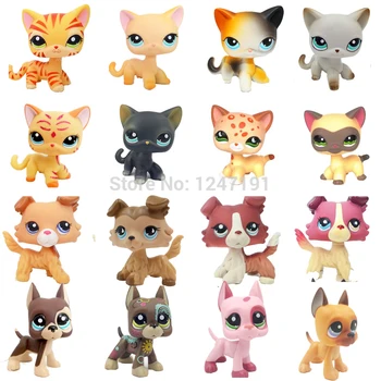 

pet shop cute toys rare standing pink 2291 grey 391 mini short hair cat brown dog dachshund 556 collie great dane spaniel