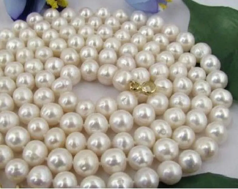 NEW Beautiful 60INCH 9-10MM NATURAL SOUTH SEA GENUINE WHITE PEARL NECKLACE earring set | Украшения и аксессуары