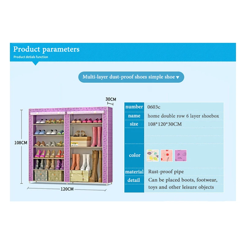 Ботинки шкафчик для обуви ткань большой емкости хранения более 20 обуви Полки прочный обуви стойки С Пылезащитным покрытием для экономии пространства