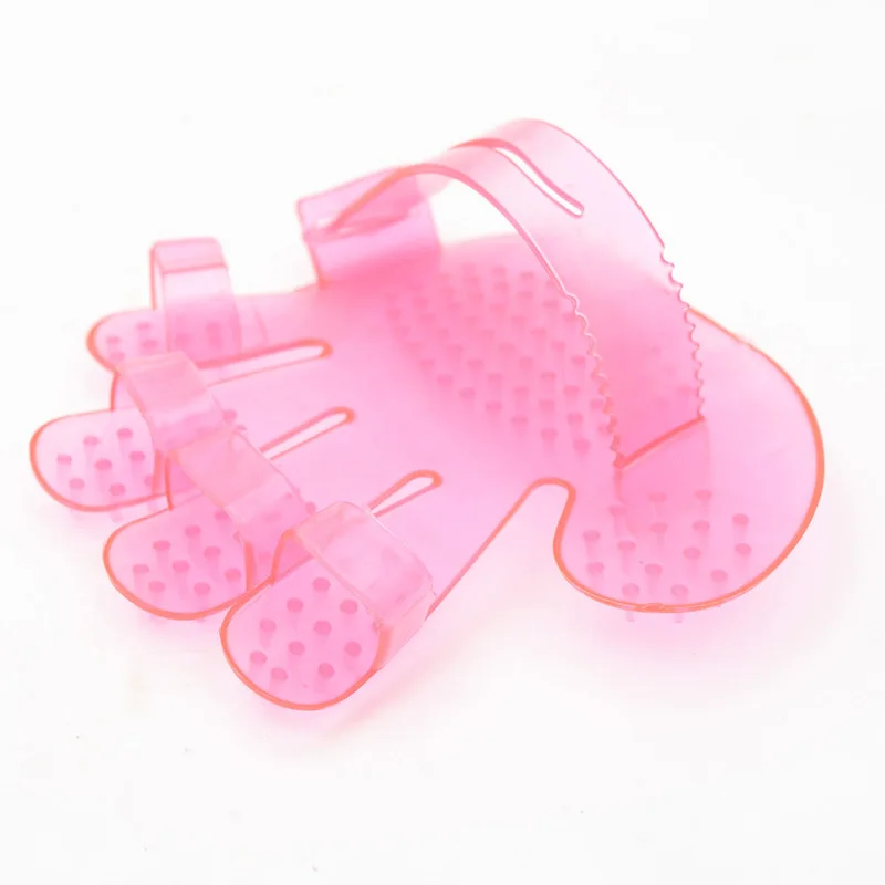 2 Color Pet Dog Cat Bath Brush Glove Hand Shaped Grooming Massage Brush Comb Pet Hair Shower Bath Cleaning
