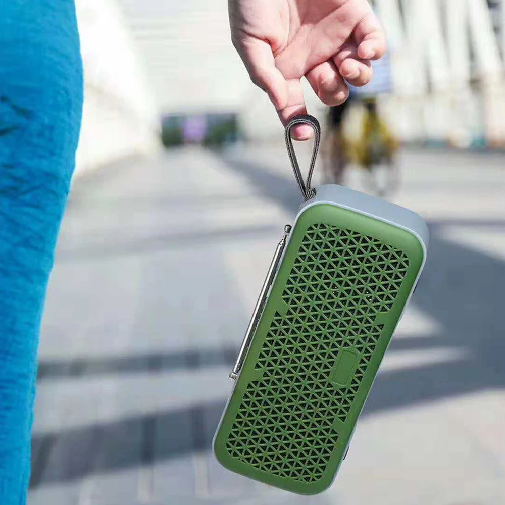

Wireless portable bluetooth speaker waterproof External fm antenna 10W Outdoor boombox TF mp3 subwoofer USB sound bar for xiaomi