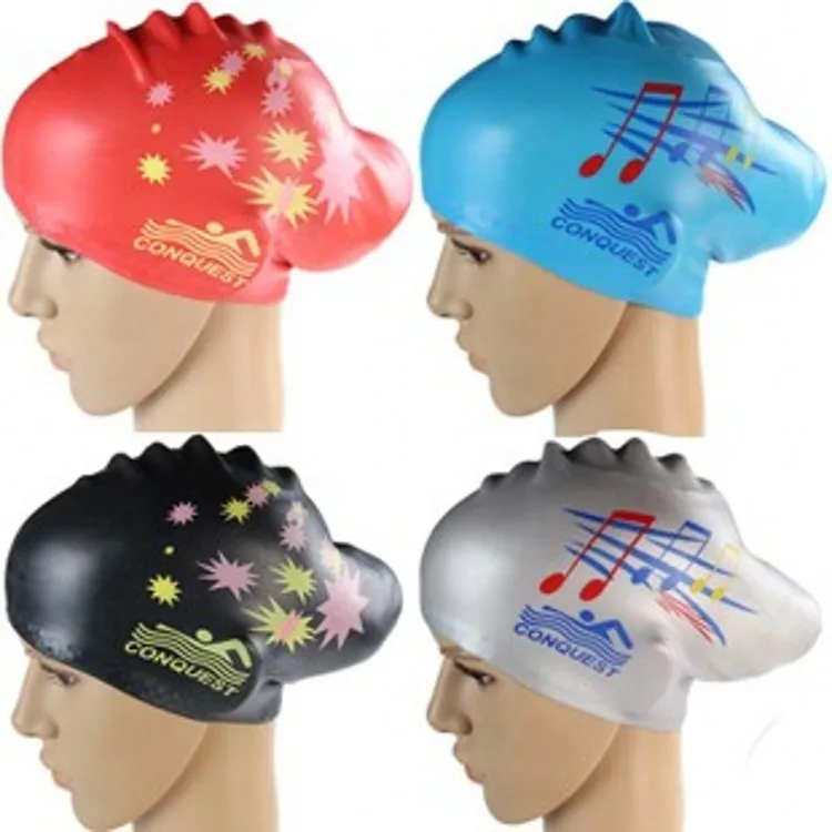 Women Swimming caps Silicone Super Large Long Hair Girls Waterproof Big