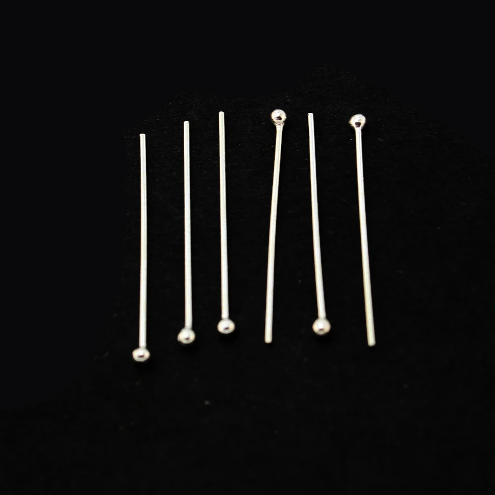 6 шт./Лот булавки с шариком из серебра 925 пробы 0 7 х20 мм|ball head pins|head pinsjewelry findings |