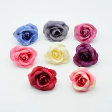 

10pcs Artificial flowers cheap for wedding home decor accessories christmas garland fake plastic scrapbook diy gifts Silk roses