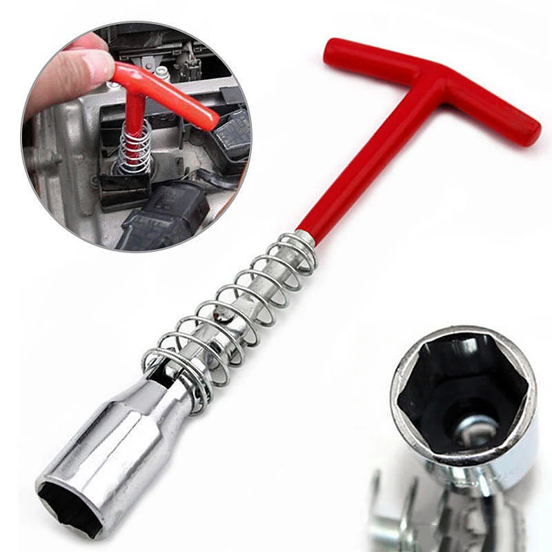 

Spark Plug Removal Tool 16mm T-Bar T-Handle Spanner Socket Wrench 4-16