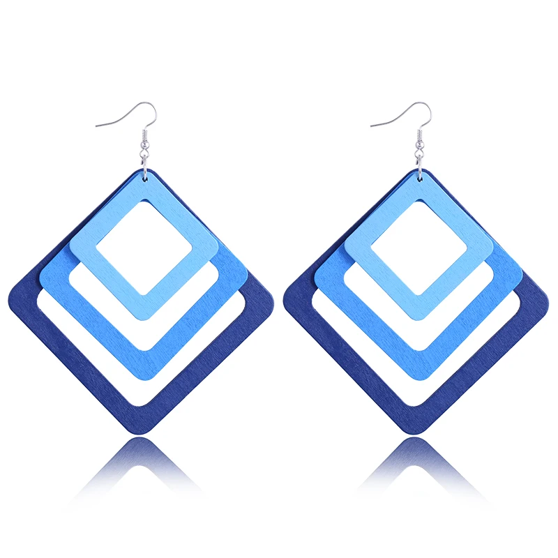 

LZHLQ Female Wooden Drop Earrings Women Jewerly