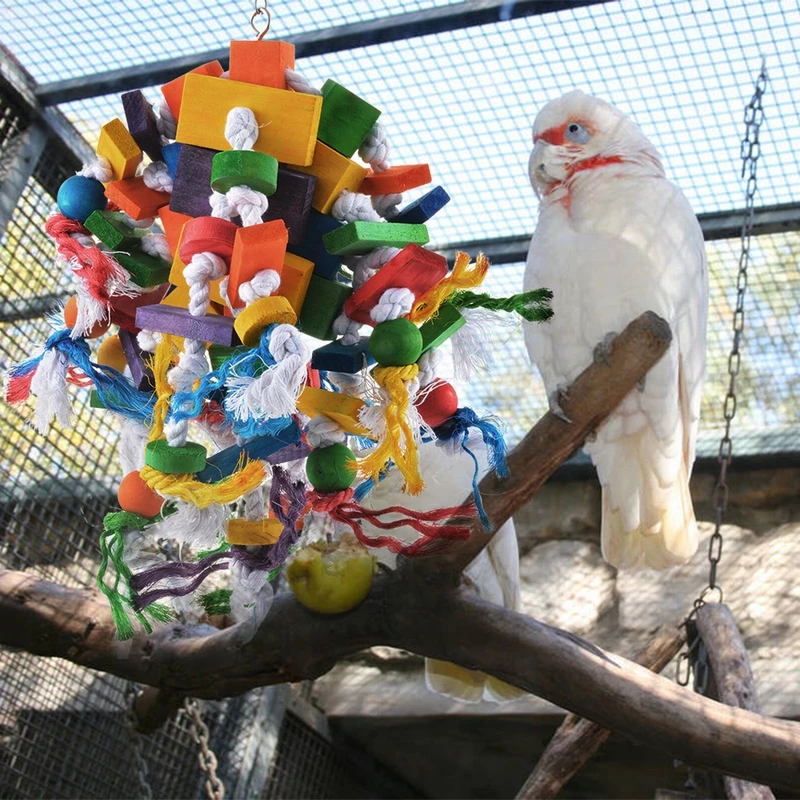 Natural Parrots Pet Bird Toy Multicolor Pet Bird String Toys Hanging