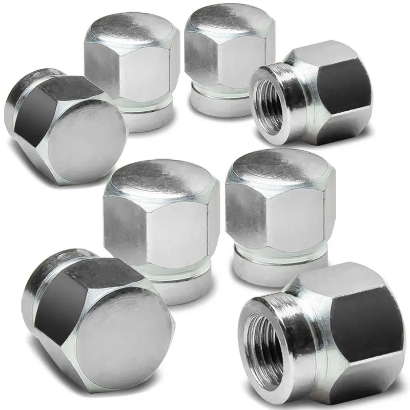 Dsycar 4Pcs/Lot Silver Car Tire Valve Stems Cap Knurling Style Tire