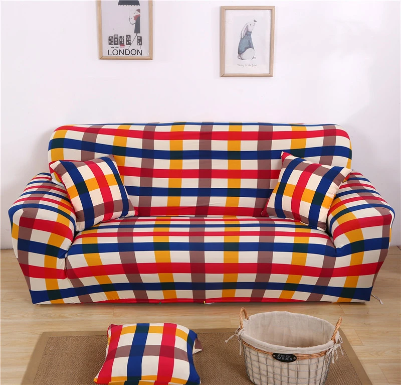 

Stripe Geometic Printing Spandex Stretch Slipcovers Sofa Cover Elastic All-inclusive Sectional Couch Case Cover for Living Room
