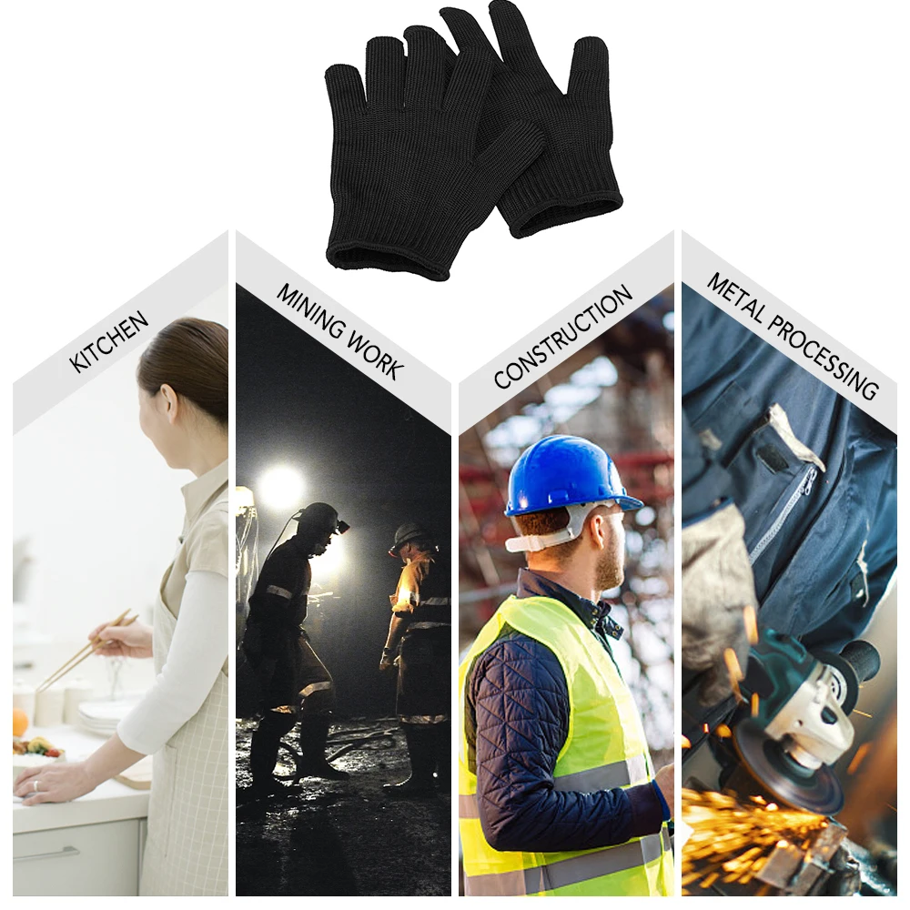 Кухонные рабочие анти-cut перчатки безопасности устойчивые к порезам устойчивые из нержавеющей стали защитные стальные перчатки 5 уровень защиты