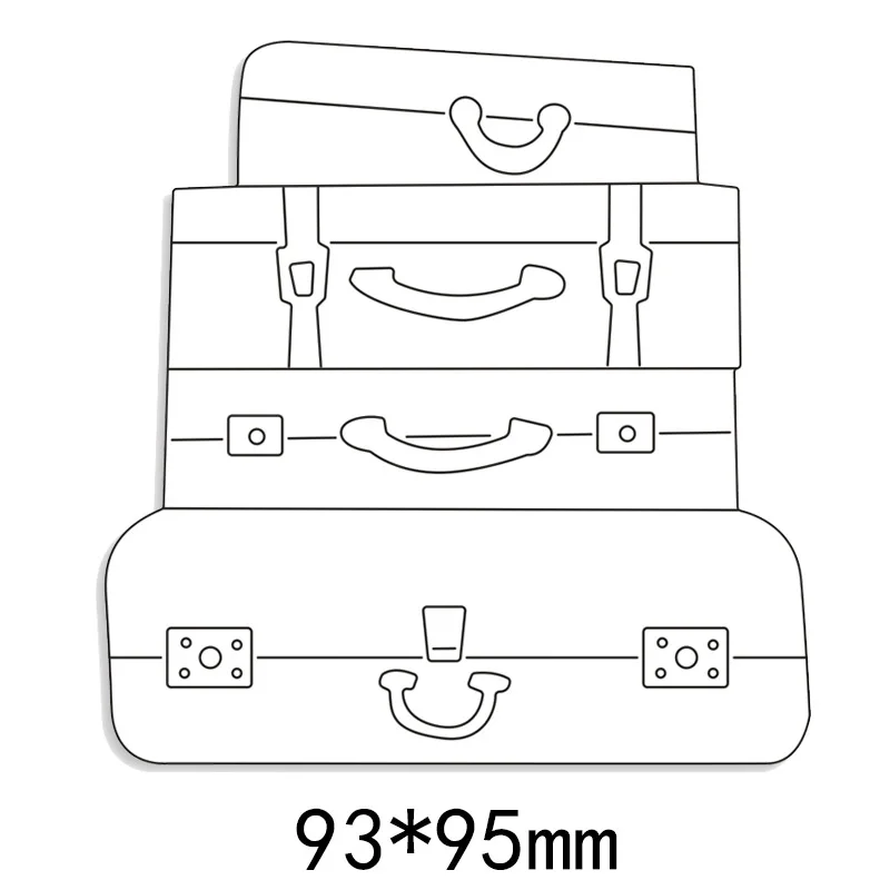 Винтажный чемодан стек металлической прорезной трафарет для окраски для DIY Скрапбукинг фото альбом тисненая картонная открытка декоративная