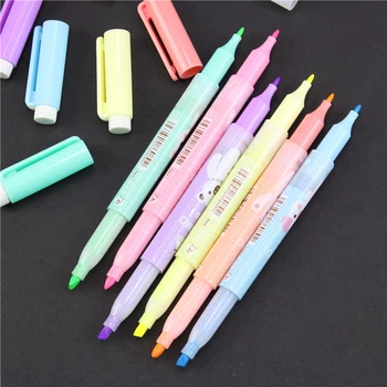 

6 Pcs New Cartoon Cute Creative Focus Stud Highlighter Marker Pen Marker Office School Supplies Baby Gift