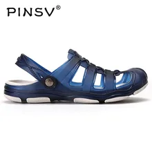 Летние Для мужчин Модная обувь на плоской подошве с вырезами отверстие пляжные открытые сандалии светильник Повседневное пляжная обувь мягкой EVA Injection; слипоны; удобные