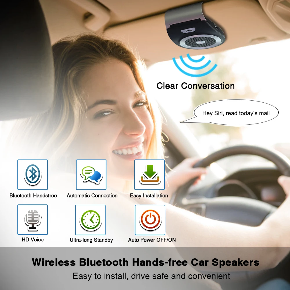 Автомобильный комплект громкой связи Bluetooth беспроводной динамик телефон мини