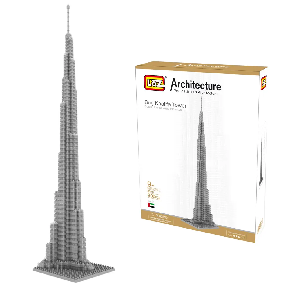 

LOZ World Famous Architecture Mini Diamond 3D Building Block Dubai United Arab Emirates Burj Khalifa Tower Model Toys 890Pcs