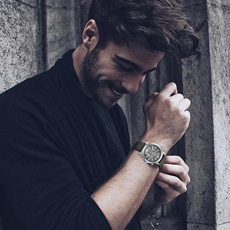 Часы CHRONOS мужские кварцевые с кожаным ремешком|watch brand|watch brand menwatch men |