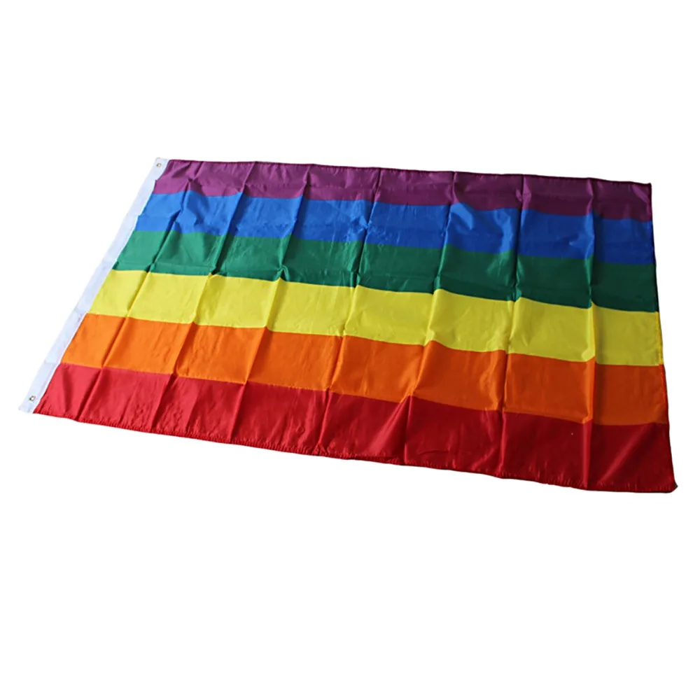 Rainbow Gay Pride Fabric Polyester Large Flag 3ft x 5ft LGBT Festival Carnival 