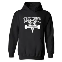 Thrasher Журнал Балахон Хип-Хоп Мужчины Громила Скейтборд Толстовки и Кофты С Капюшоном Мужские Пуловеры Толстовки Мужчин
