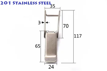 

5pcs/lot 201 Stainless Steel 117mm Spring Toggle Latch Hasps Silver Tone Spring Loaded for Cabinet Cases Box Chests lock CK314