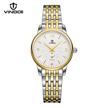 VINOCE Gold Quartz-Watch Women Stainless Steel Top Brand Luxury Business Women Watch Fashion 2017 Relogio Masculino