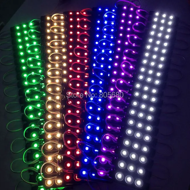 1000 шт./лот 5050 RGB 3 светодиода черный корпус инъекций светодиодный модуль 12 В DC 0,75 Вт RGB led модуль 2 года гарантии, СВЕТОДИОДНЫЕ вывески