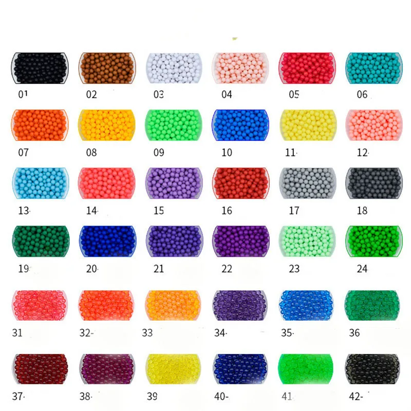 Günstige 36 Mix Farben 6000 stücke 5mm qua Formen Perlen Magie Wasser Spray Perlen Kinder 3D qua Spielzeug Set Pädagogisches kinder Spielzeug Kunst Handwerk