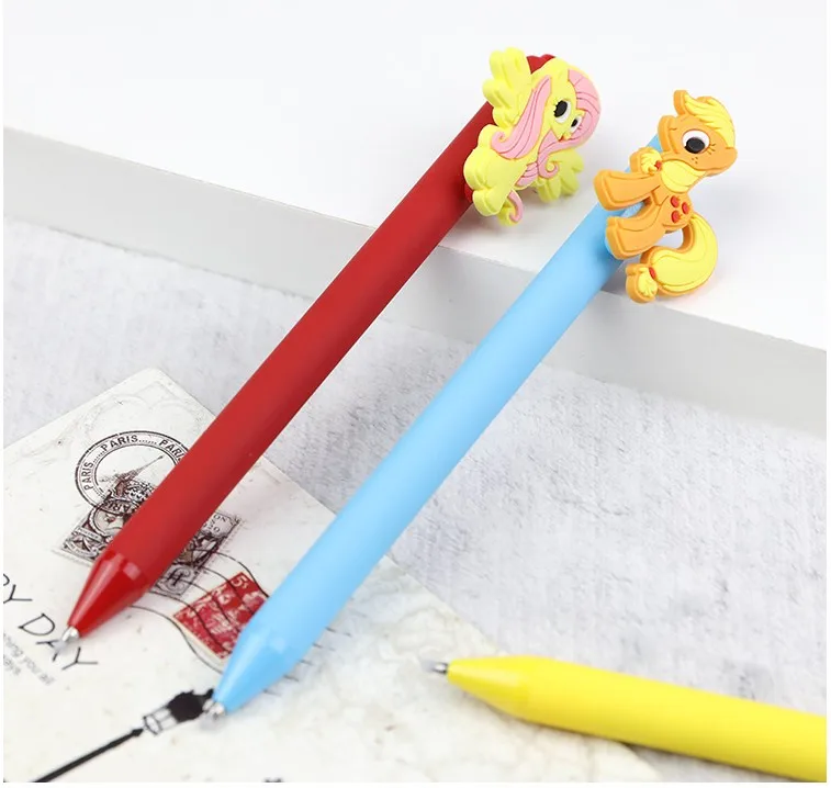 Милая лошадка пони конфетный цвет, матовый 0,5 мм Черная гелевая ручка креативное Обучение канцелярские принадлежности шариковая ручка для детей