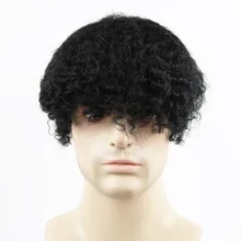 Отбеленные узлы швейцарская кружевная основа афро мужской зажим для парика Индийские человеческие замена волос системы афроамериканские парики