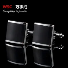 Jewelry high quality shirt cufflink for mens Brand Crystal Fashion Cuff link Male Luxury Wedding Button High Quality Black
