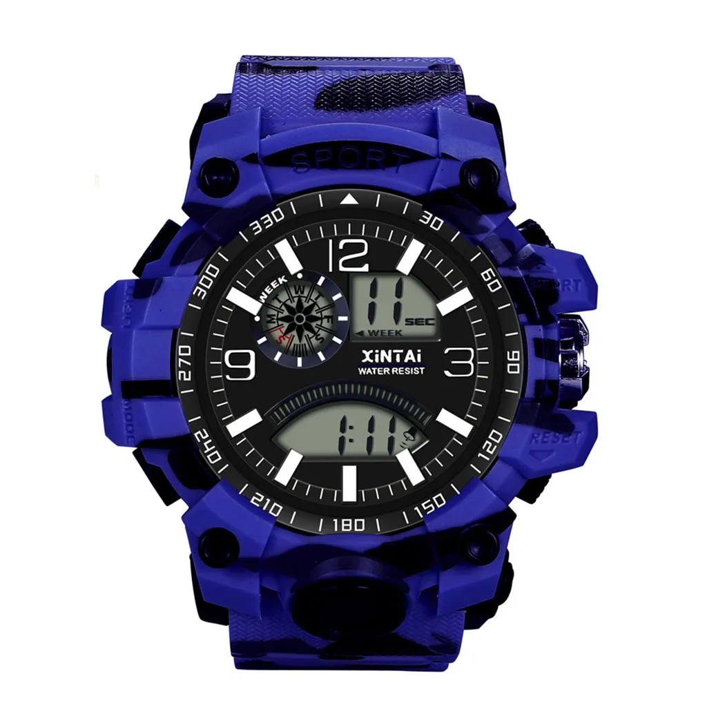 Модные высококачественные многофункциональные спортивные водонепроницаемые электронные часы 30 м, цифровые часы, модные мужские часы gif для спорта на открытом воздухе - Цвет: B