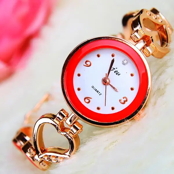 Wholesale Women Bracelet Watches 100 Pieces/Lot Round Dial with Heart