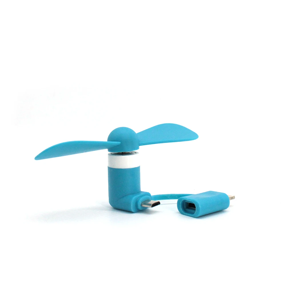 Mini 2 in 1 USB Fan For iPhone 5 6 7 Lightning Fan for Samsung HTC Sony Android Portable Micro USB OTG Smartphone Gadget mini fan