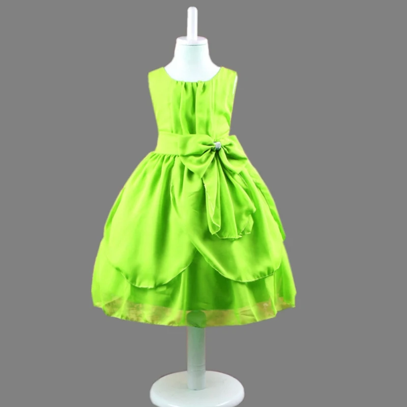 Летняя детская одежда для девочек платье без рукавов с круглым вырезом Платье с круглым вырезом с бантом Vestidos