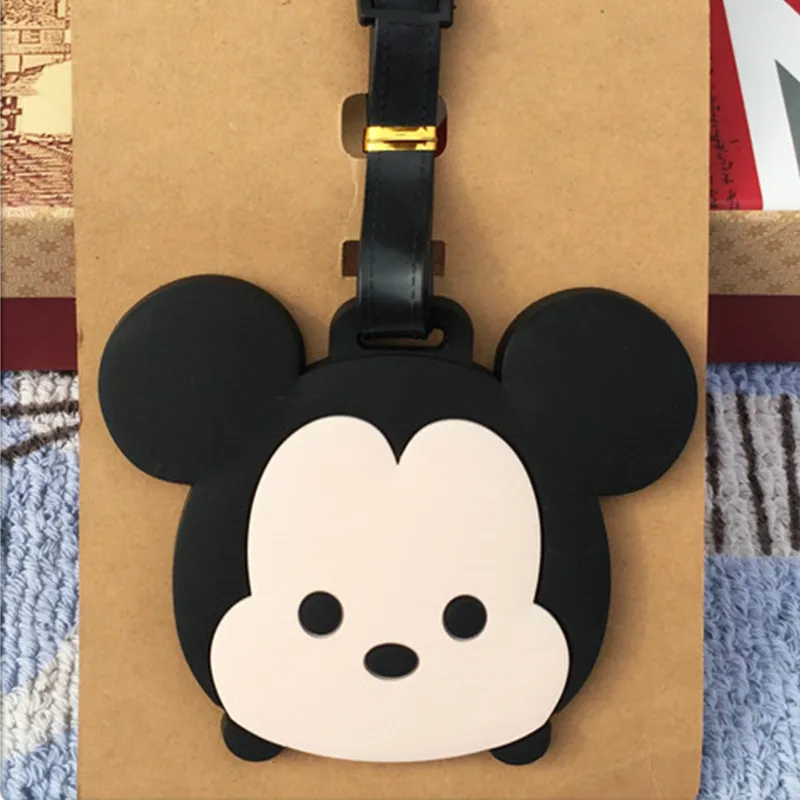 New Mickey Minnie Luggage Tag Travel Accessories Portable Fashion Cartoon TSUM ID Address Baggage Labels Suitcase Boarding Tags
