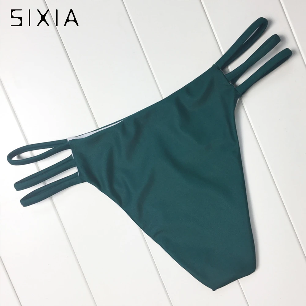 Green Sexy High Neck Bikini Set High Waist bikini Swimwear Women Push Up Swimsuit Female 2018 String bikini mujer bathing suit