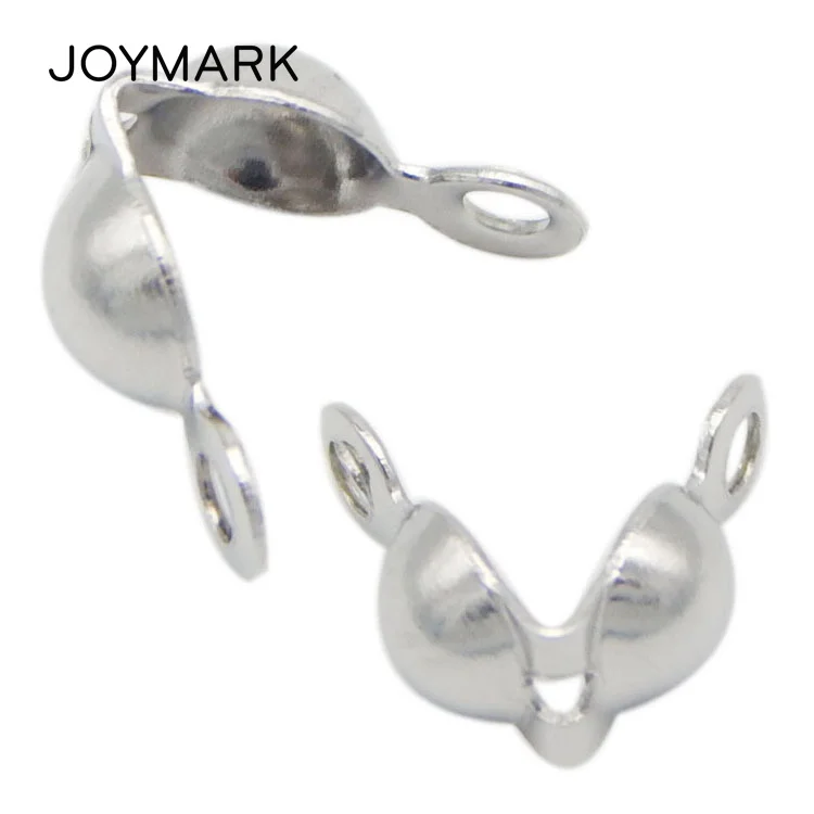 

7x4mm Stainless Steel Charlotte Crimps Beads Covers Tips Jewelry Findings Accessories Suitable For 3mm Beads 500pcs/lot BXGA048