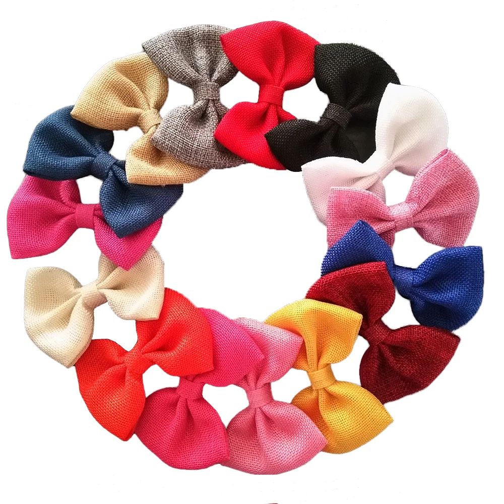 

4 inch Burlap Fabric Bows Clips Hair Bows Clips Fabric Bow Clips accessories 36pcs/lot