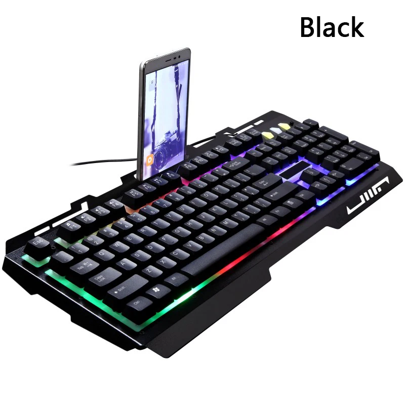 

Wired Usb Gaming Mouse Keyboard Colorful Backlight Ergonomic Optical Gamer Kits With Mobile Phone Holder