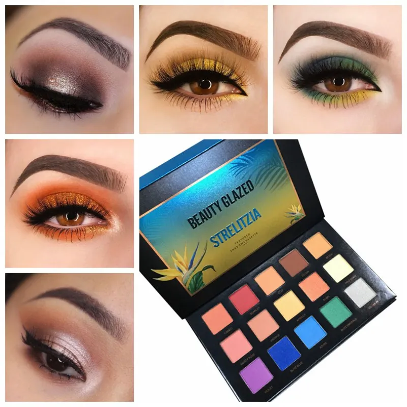 15 Colors BEAUTY GLAZED Sunset Eyeshadow Palette Matte Glitter Matallic Pressed Eye Shadow Blush Eyes Makeup Beauty Cosmetics