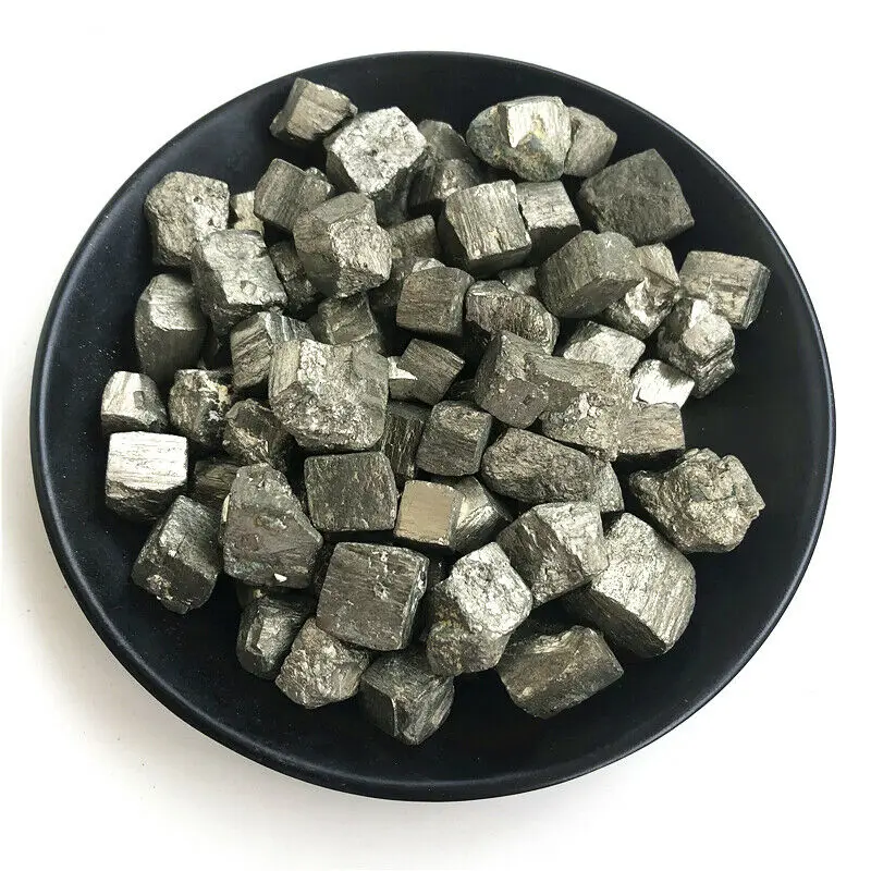 

100g Natural Iron Pyrite Cubic Crystal Piece Stone Rough Display Specimen Natural Stones and Minerals