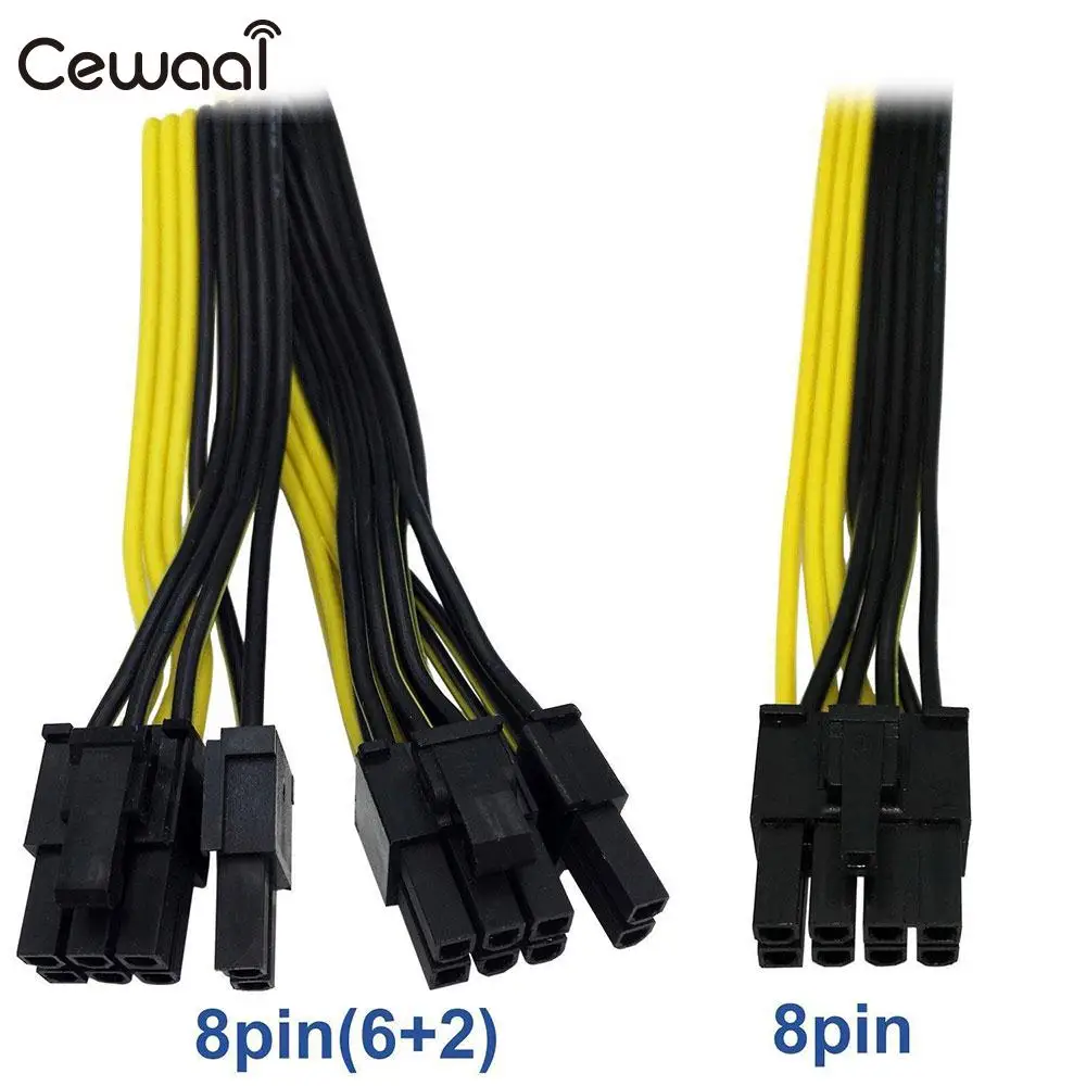 Modular Power Cable Power Cable Extension 8Pin Male To Dual 8Pin(6+2) Male Mining Computer PCI-E Graphics Card Power Cable