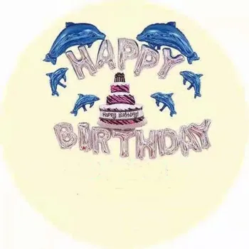 

Cartoon Foil Balloons 1 Set Blue Dolphin Childr Birthday Party helium Balloon Baby Shower Decoration Boy Air Ballon Wholesale